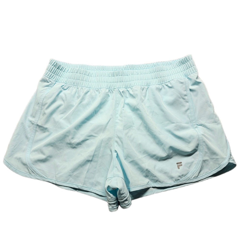 Fila Sport Active Running Shorts Womens XL Beach View Blue Lined Elastic Waist